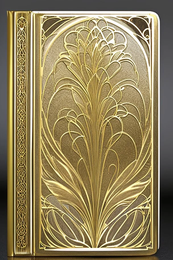 rectangular gold delicate art nouveau book cover