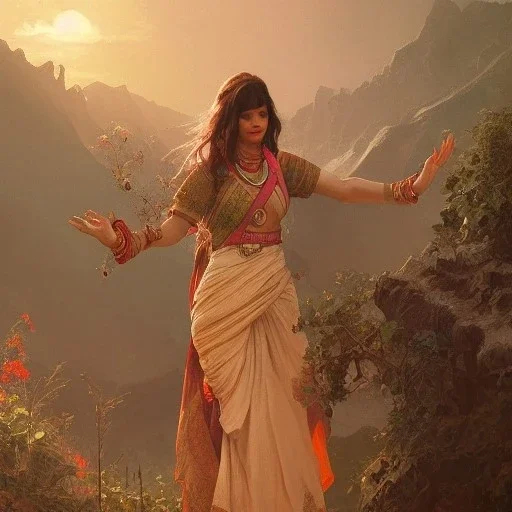  Indian landscape beautiful, cinematic, 8k, resolution concept art portrait by Greg Rutkowski, Artgerm, WLOP, Alphonse Mucha dynamic lighting hyperdetailed intricately detailed