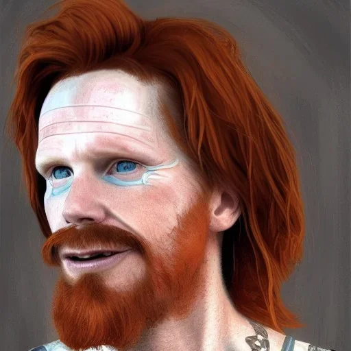 Portrait of Courtney Gains as a ruggedly handsome but joyful roguish pirate, charismatic, attractive male, masculine, perfect, precisely detailed, lightly freckled face, meticulously detailed multi-hued ginger carrot colored cherry fire red hair; Malachai of the corn; fantasy, intricate, elegant, highly detailed, digital painting, artstation, concept art, matte, sharp focus, illustration, art by artgerm and greg rutkowski and alphonse mucha