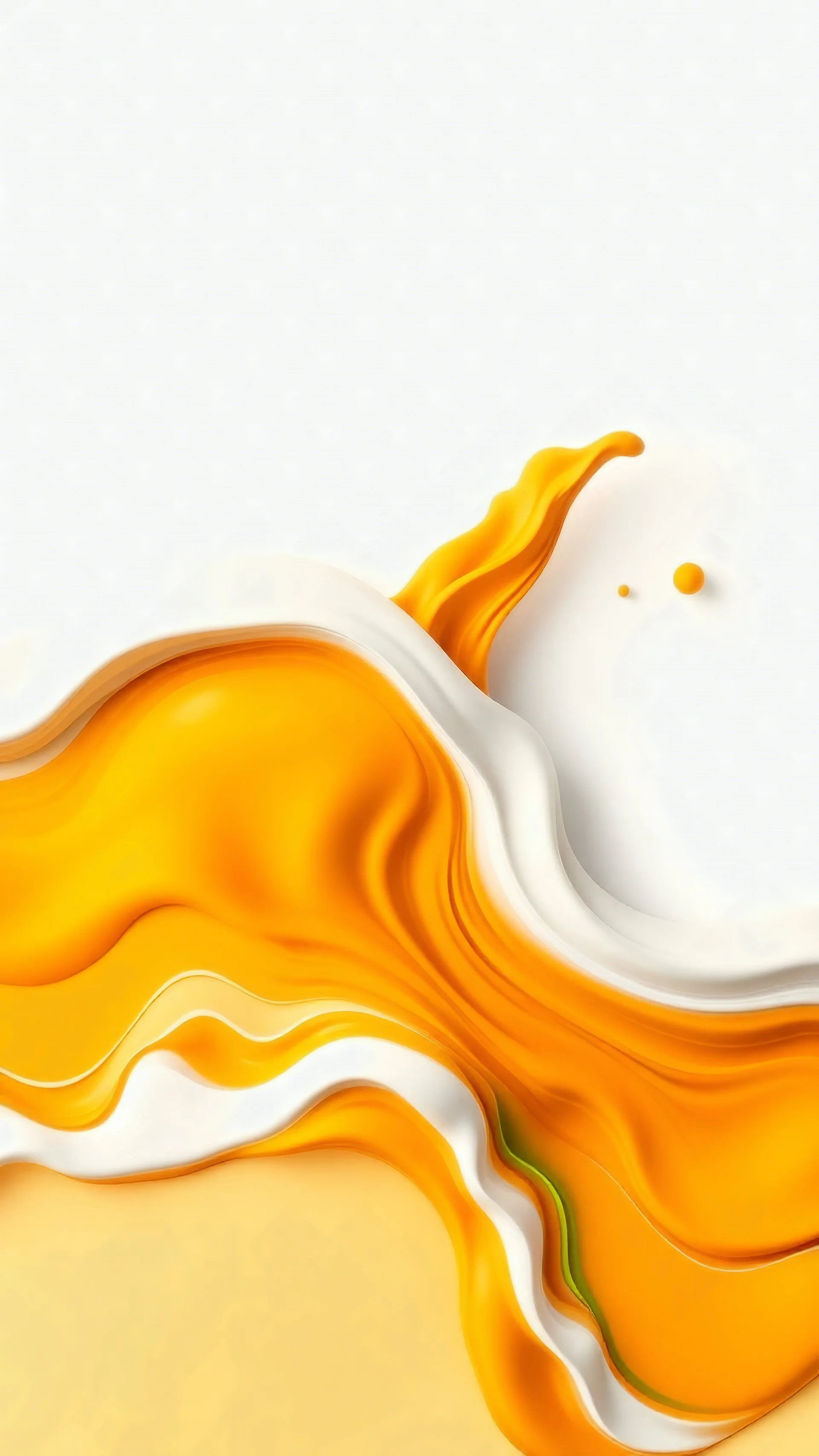 A minimalistic liquid abstract style Mobile wallpaper surrounded by stylized waves of saffron, white, and green, creating a sense of movement and celebration, liquid Abstract style, indian flag tri color