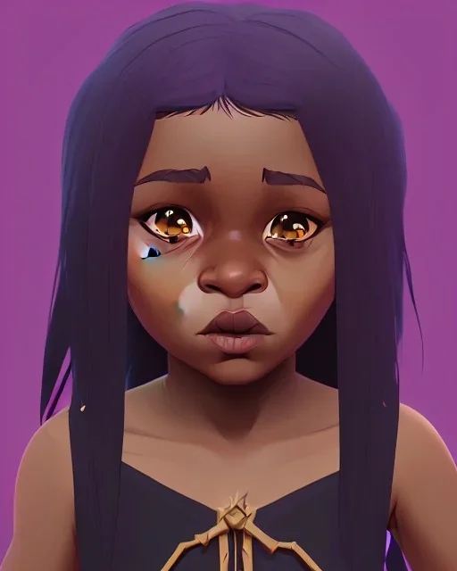 Portrait of a sweet dark skinned toddler witch girl with long dark hair