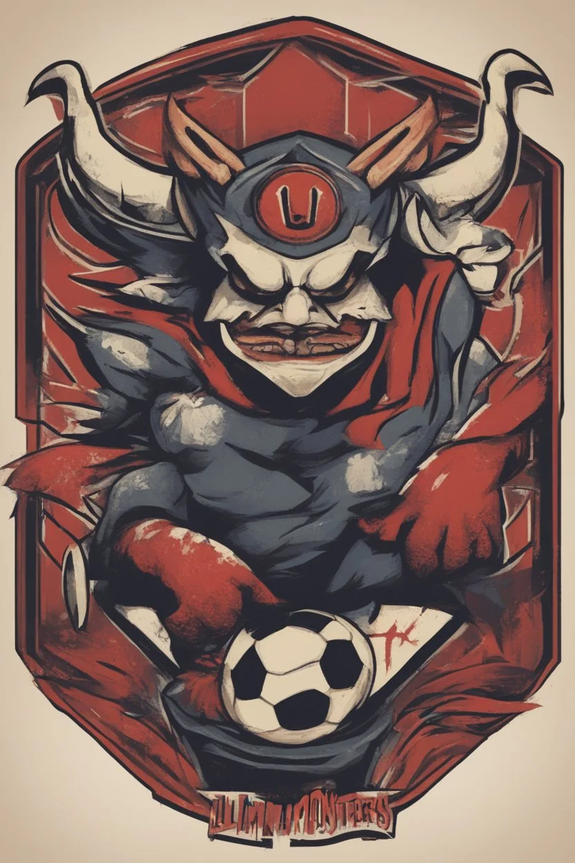 "Lil Monsters" football soccer team logo,