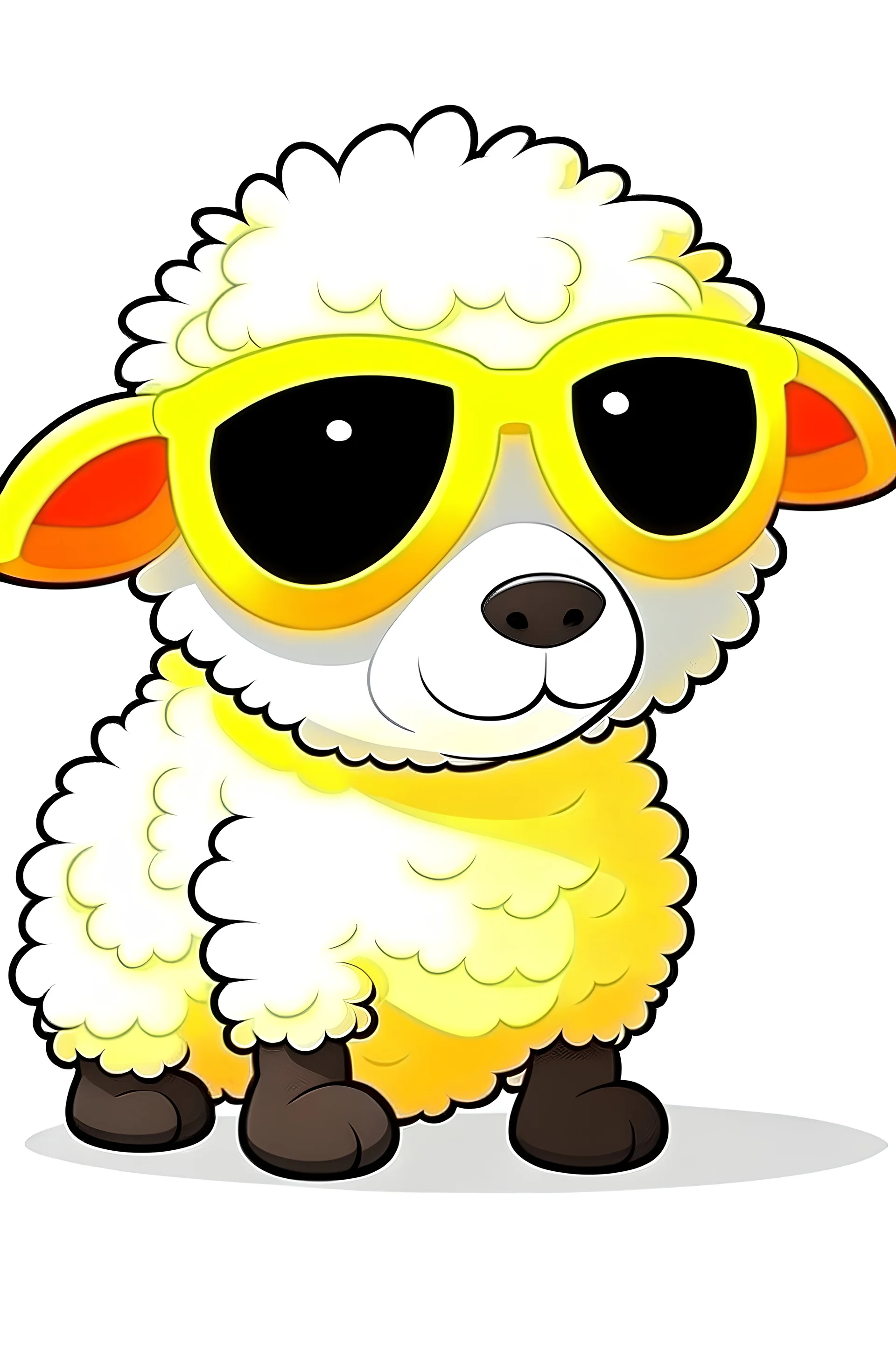 cartoon sheep with wearing sun glass