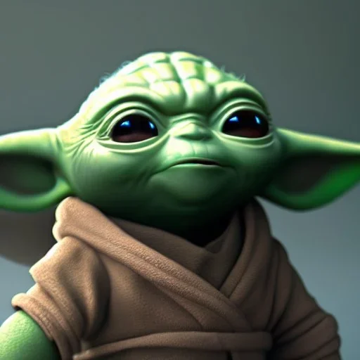 Chibi yoda, pixar 2022, modern Disney style, octane render