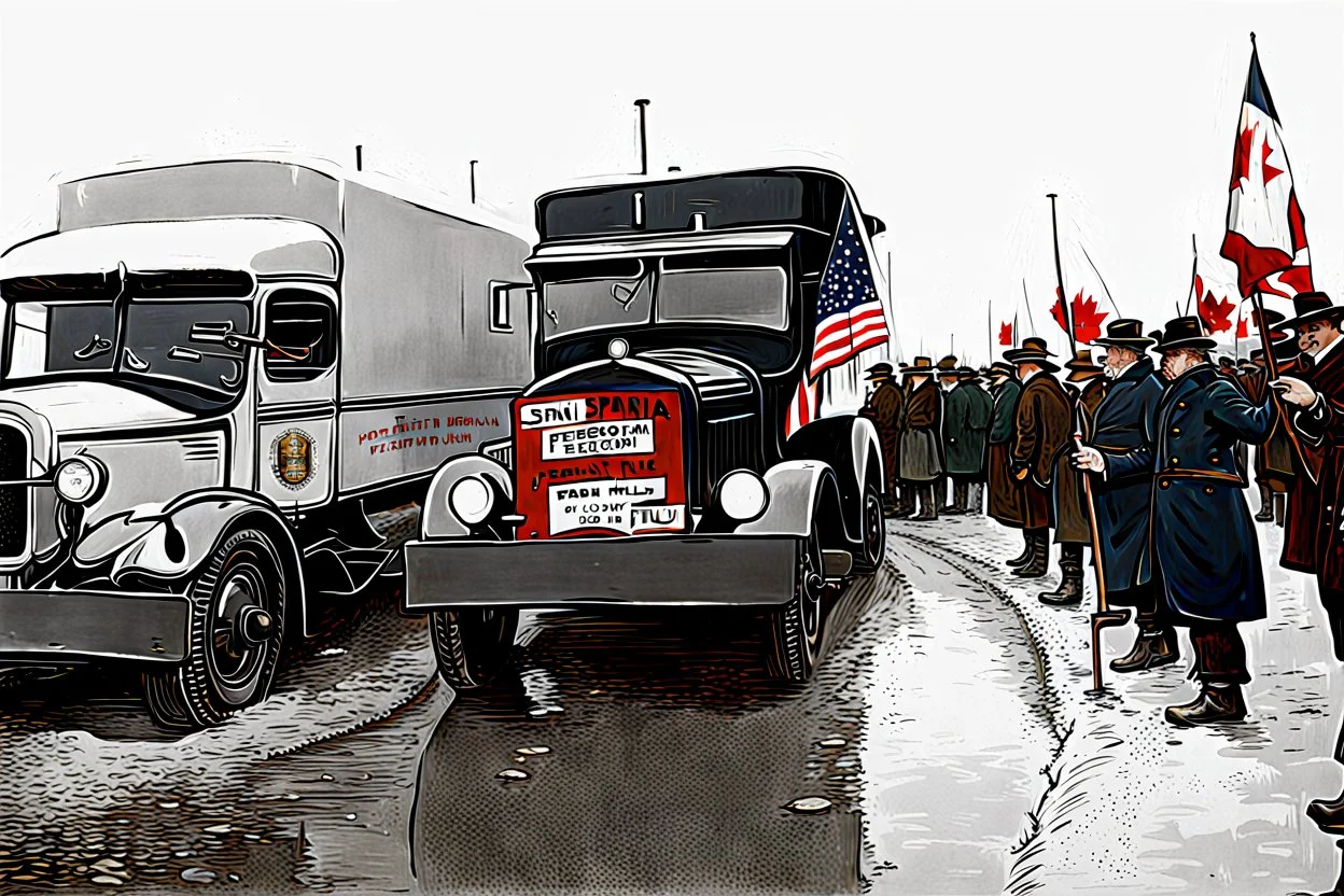 Spanish Flu Freedom Truck Convoy in Canada 1920