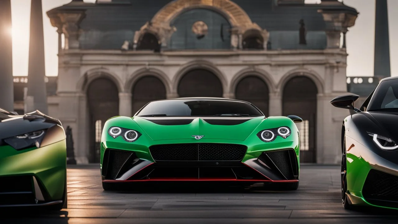 Bentley And Lamborghini merged ,rear view, desktop wallpaper, 4K, Cinematic