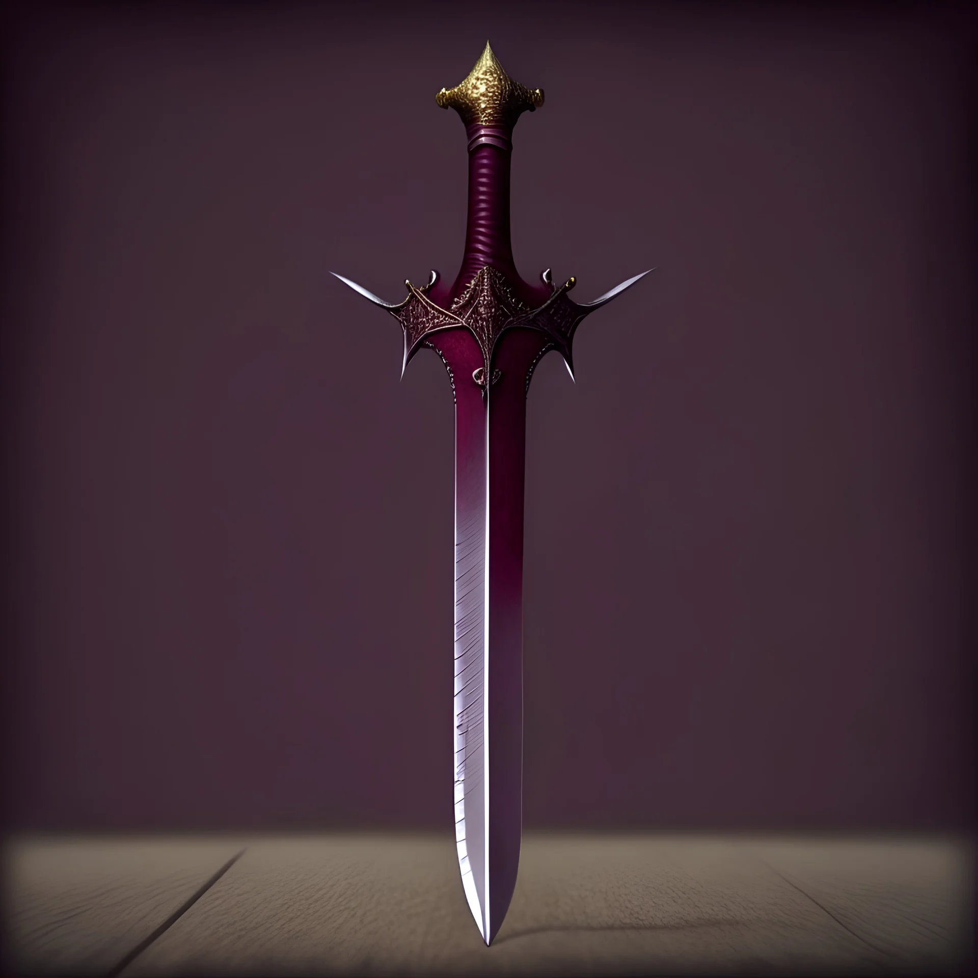 burgundy sword with spikes