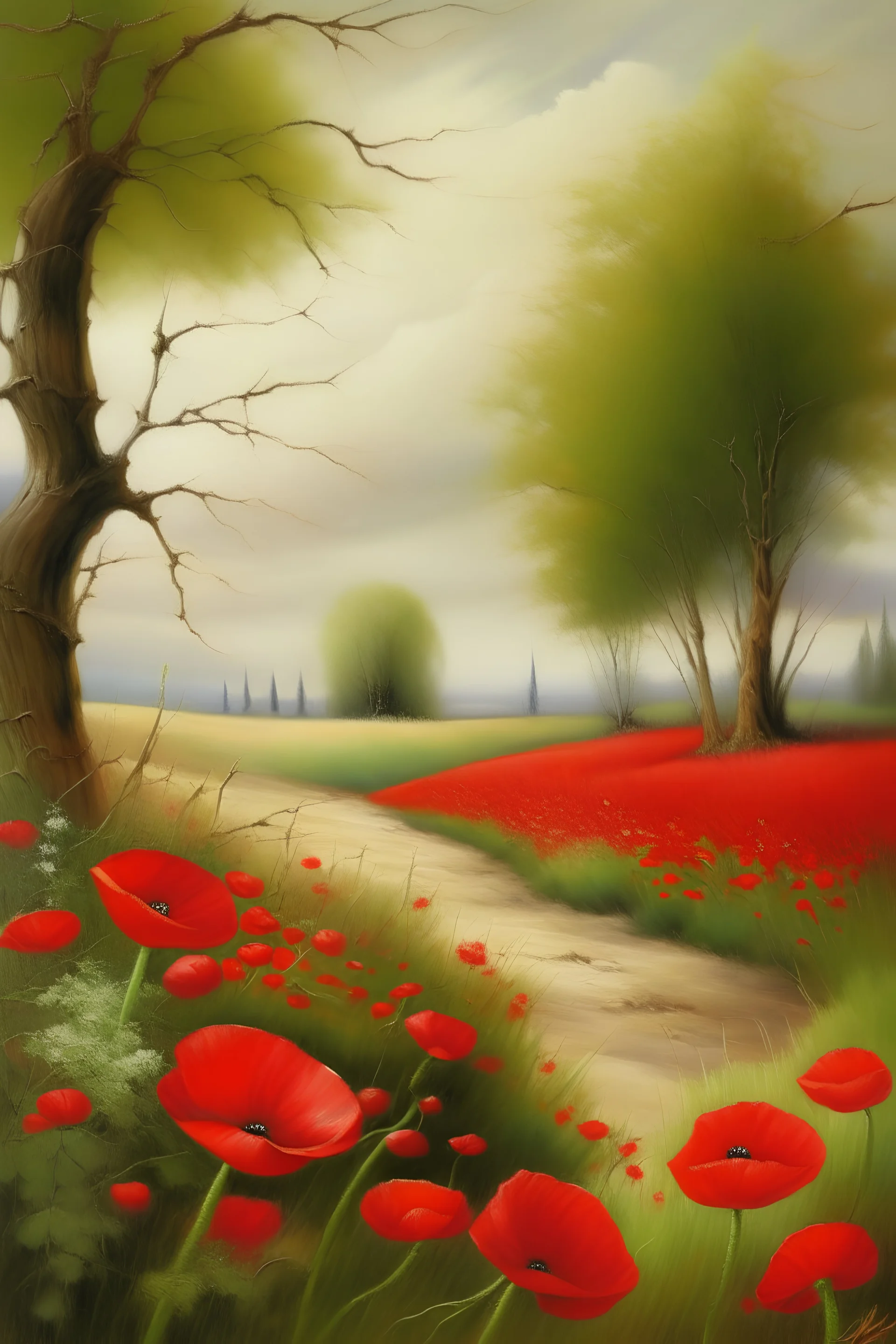 landscape with poppies