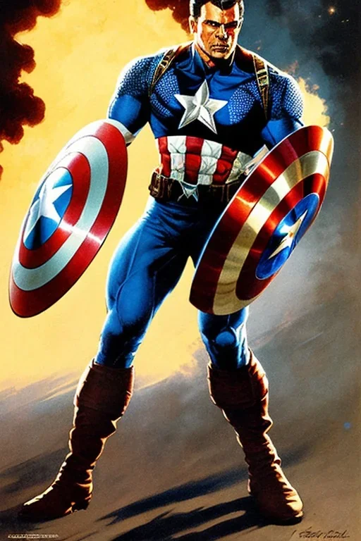 Captain America by Frank Frazetta