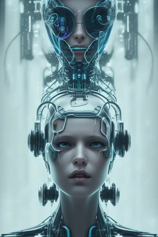 cyberpunk, head, women, portrai, face cry, eye tears, tron, cyborg, robot, cyborg, white hair, seven , perfekt, real, dream, hr giger