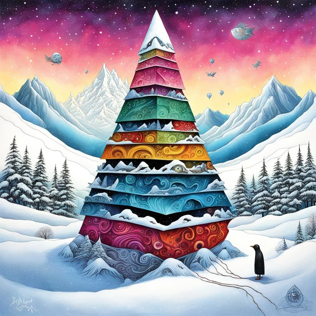 Winter is Coming, ➛, hierarchy of needs, Tanguy, surrealism, colorful.