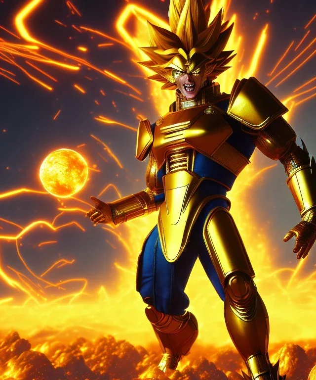 Goku, metal golden armor, defined muscles, shirtless, soft light atmosphere, light effect，vaporwave colorful, concept art, smooth, extremely sharp detail, finely tuned detail, ultra high definition, 8 k, unreal engine 5, ultra sharp focus