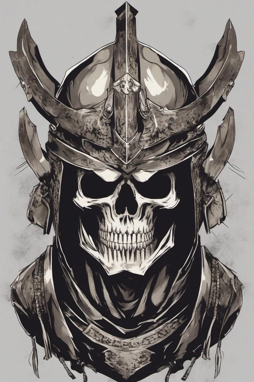 WARRIOR skull helmet, anime style, portrait