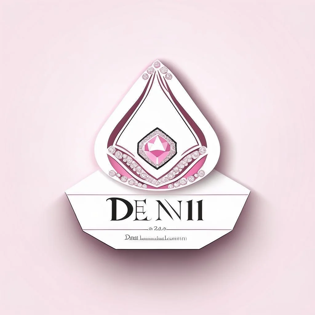 Create a logo for Deniz, a boutique of diamond-inspired dresses, Baby Pink