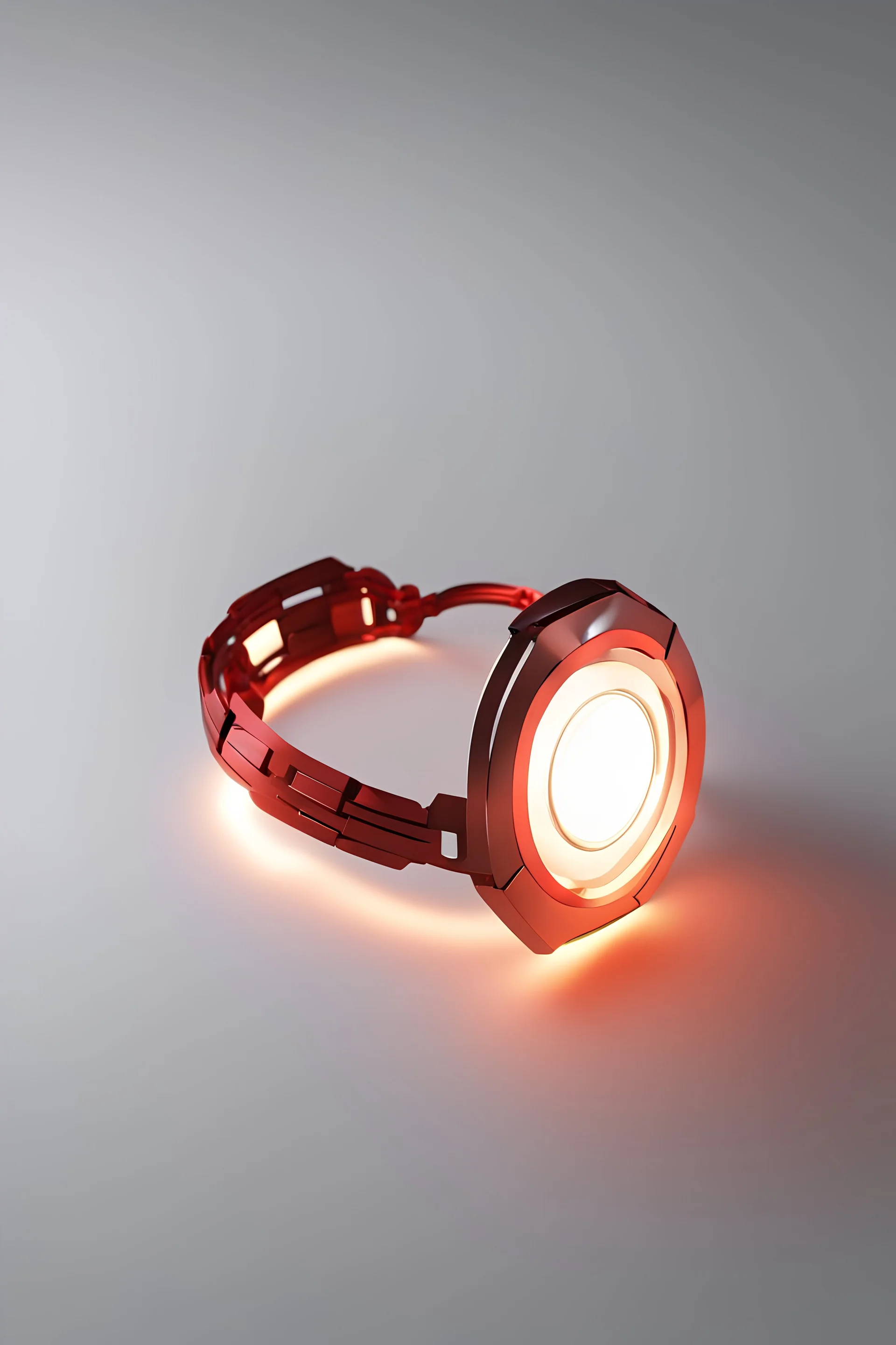 bracelet LED, inspired by iron man character from marvel movie, minimalist shape, modern.