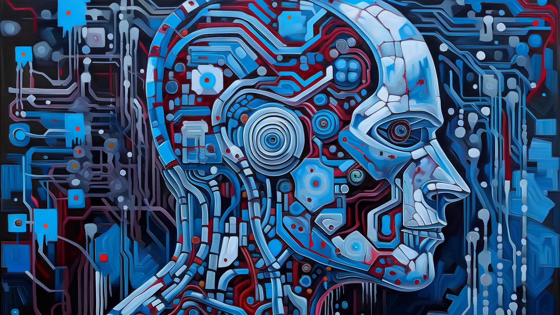 A Da Vince painting about Artificial Intelligence with a logo