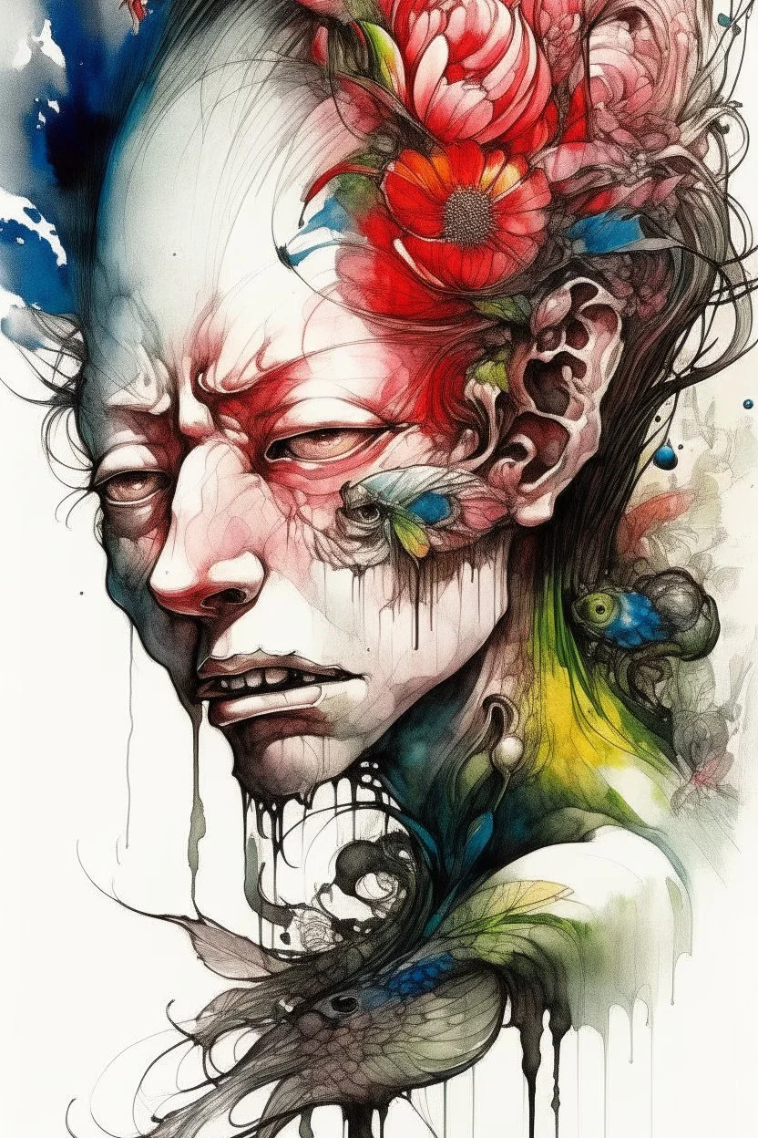 Digital colorful with random color, watercolor Illustration of a beautiful Vibrant random color flower meadow fantasy red landscape, mountain river wildflowers butterflies in the morning light, by JB, Waterhouse :: Carne Griffiths, Minjae Lee, Ana Paula Hoppe, :: :: Stylized Splash watercolor art :: Intricate :: Complex contrast :: HDR :: Sharp :: soft :: Cinematic Volumetric lighting :: flowery pastel colours :: wide long shot