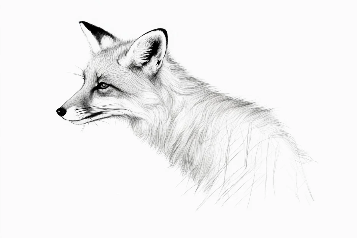 faint sketch of a fox’s head