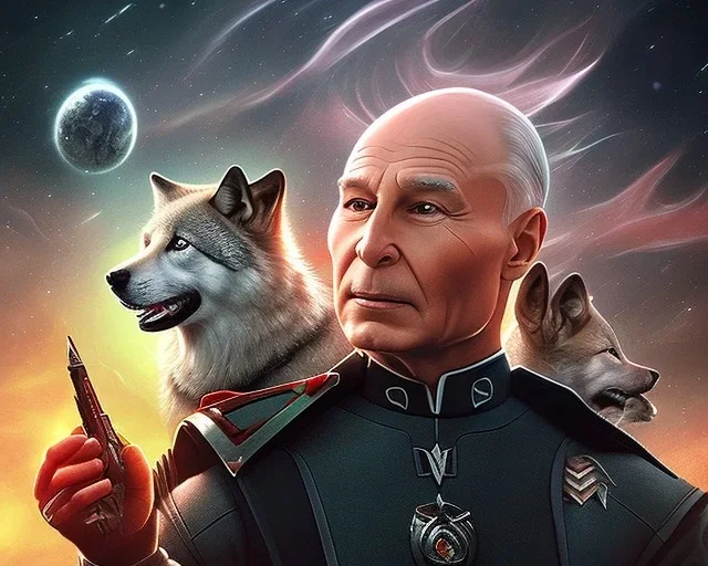 picard with wolf face