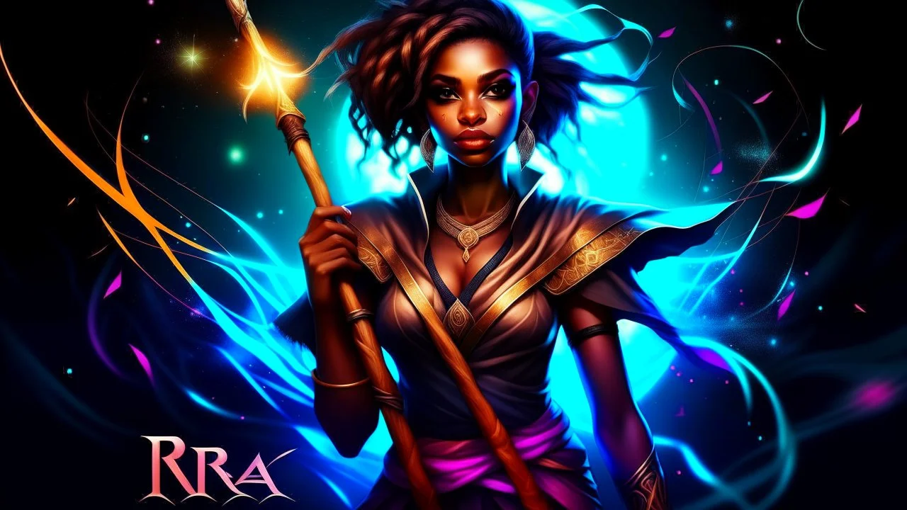 cover, a fantasy girl on a bright background holds a magic staff, with the ERAZE logo. The edges of the image fade to black.