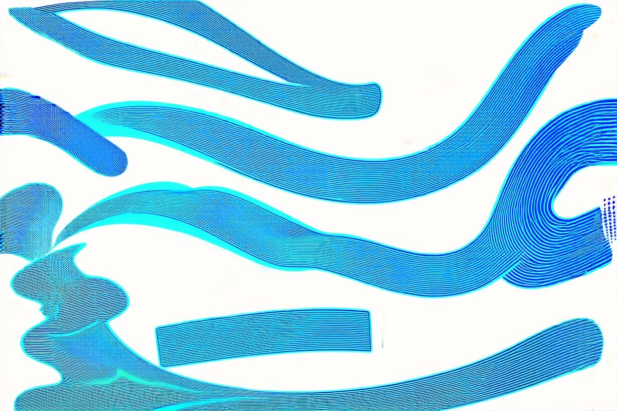 an abstract graphic elements of flowing shapes meant to convey cool clean and fresh air, on white, vector