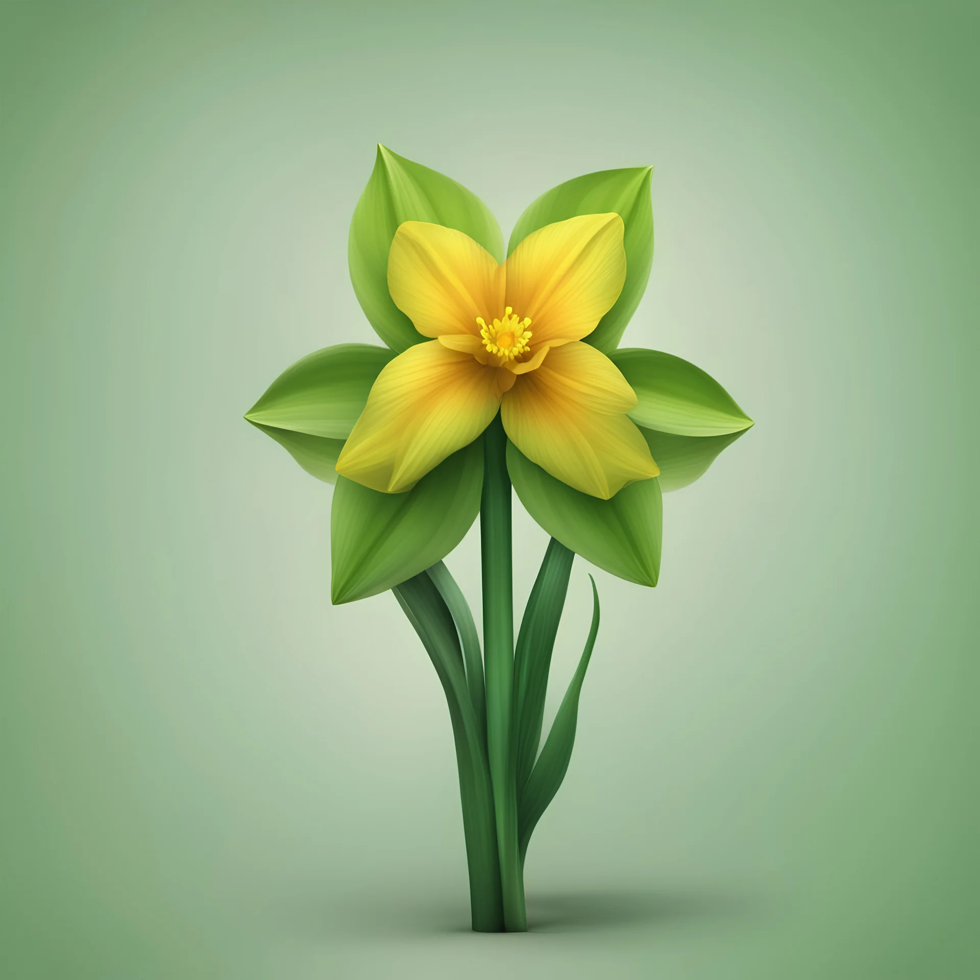 create an interesting green daffodil with color rainbow and colour backgrounds