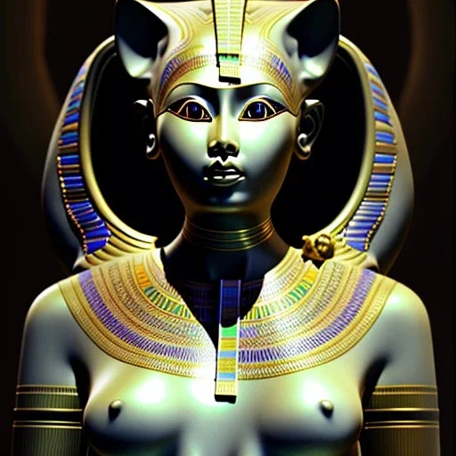 softly lit portrait of the beautiful egyptian goddess, bastet, bast, woman / cat hybrid, soft torchlight in an egyptian tomb, digital art by ruan jia and mandy jurgens and artgerm and william - adolphe bouguereau, highly detailed, trending on artstation, award winning,