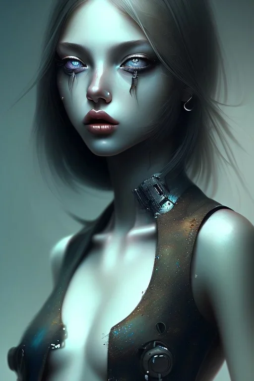 Girl, close up, depressing atmosphere, falling apart