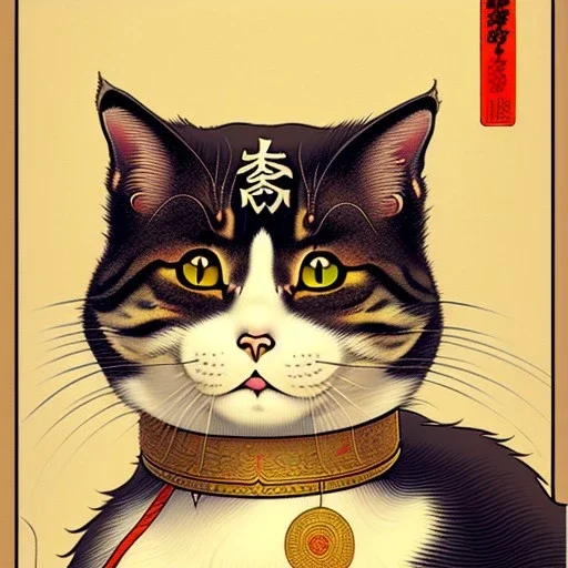 Ukiyo-e Style ,cute cat