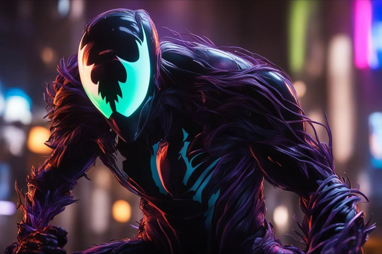 symbiote in 8k solo leveling shadow drawing, joker model, neon lights, intricate details, highly detailed, high details, detailed portrait, masterpiece,ultra detailed, ultra quality