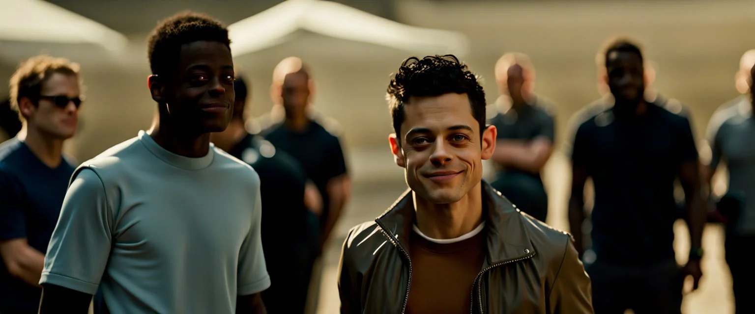 BREAKING NEWS: Rami Malek casted to play Sam Altman, recently ousted CEO in new HBO adaption “Fighting for AGI — The OpenAI Drama”, imperfection, natural lighting, cinematic, Fuji Film, Anamorphic lens, deep depth of field,