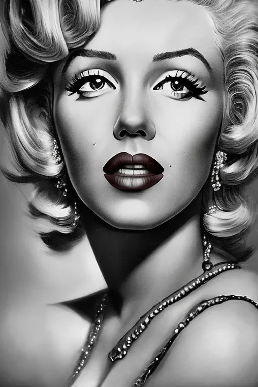 Marilyn Monroe, Mafia 2, photorealistic illustration, 4k