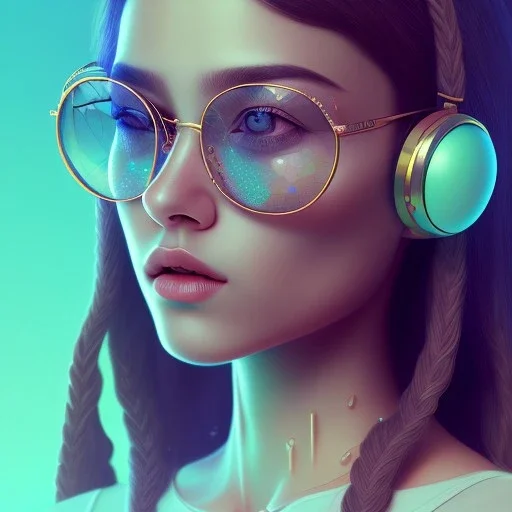 isometric clean art of symmetrical super cute cute cute fat girl wearing shades, full wet lips, soft lighting, overcast shadows, soft pastel gradients, high definition, 3d icon clay render, blender 3d, studio lighting, god rays, octane render, unreal engine 5