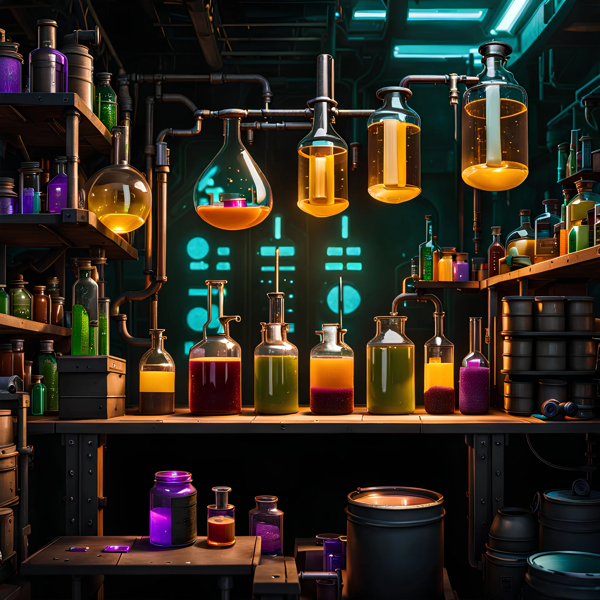 cyberpunk alchemists potions crafting station