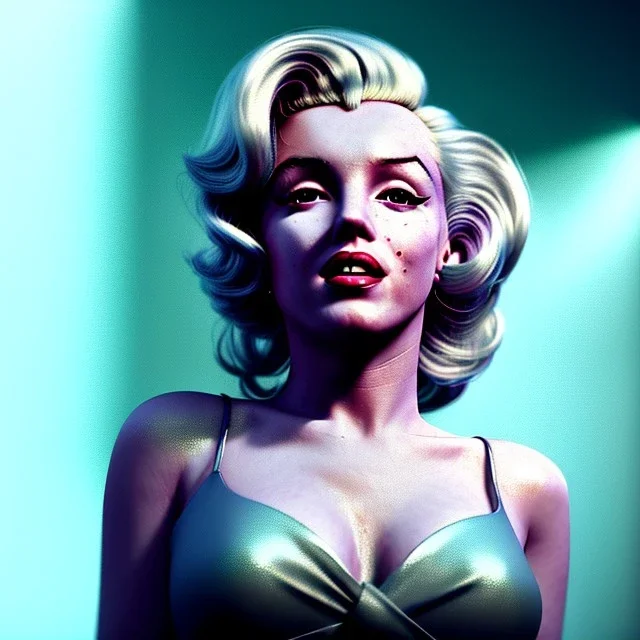 Realistic image portrait, sweet Marylin Monroe, blonde woman, cyberpunk style, long hair, glow eyes, highly detailed, unreal engine 5, ray tracing, RTX, lumen lighting, ultra detail, volumetric lighting, 3d, finely drawn, high definition, high resolution.