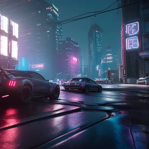 Cyberpunk, Car in night city, unreal engine 5, octane render,cinema4d, dynamic lighting, 8k, redshift render, highly, hyperrealism ultra realistic, hyper realistic.