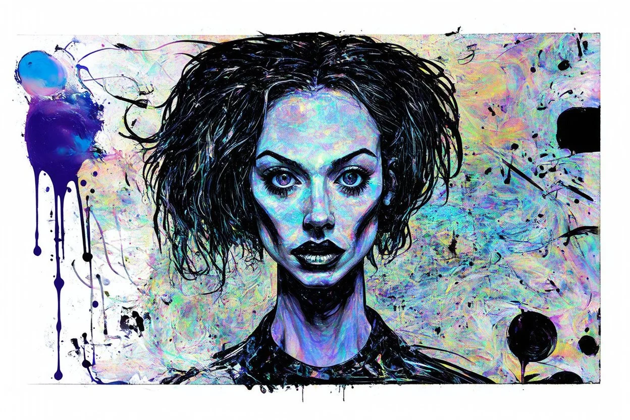 ink and paint of holo sizzle, arafed nonsense contradicting in liminal space, double negative vibe, unnerving vibe, whimisical influence, grotesque vibe, ink and tint leak, minimal, brutalist