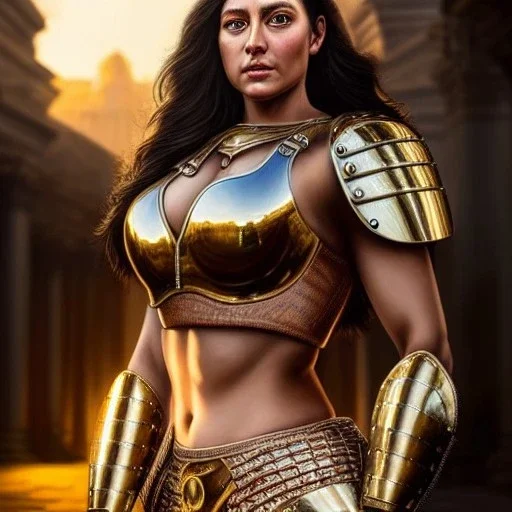 Ultra detailed fullbody Portrait in oil on canvas of busty female Roman warrior with armor,helmet,extremely detailed digital painting,ultrarealistic skin,intense stare, extremely detailed face, crystal clear eyes, mystical colors ,perfectly centered image, perfect composition, rim light, beautiful lighting,masterpiece ,8k, stunning scene, raytracing, anatomically correct, in the style of Simon Bisley and Ohrai Noriyoshi and robert e howard and Steve Jung and Wizyakuza and uncannyknack.