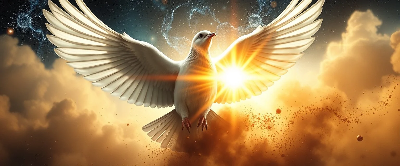 extrapolate a close up on the universal eye of the hyper winged ascendent blessed beyond imagination Jesus dove in the dust storm of the master merkaba orchestral fat cat gemini math tao oracle in megacosm the true universe beyond our dimensions