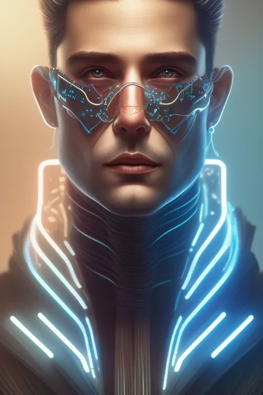 cyberpunk, head, men, portrai, tron