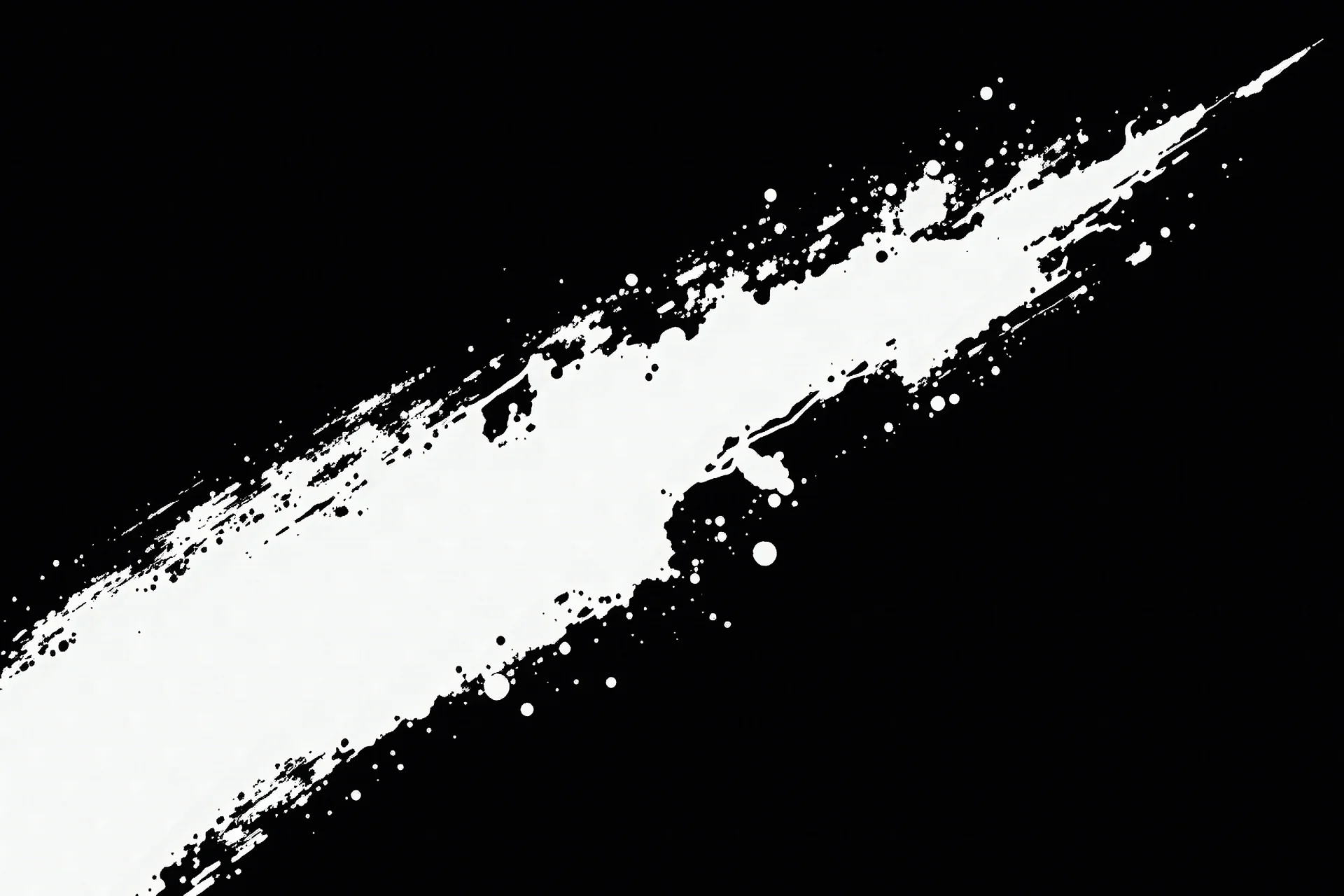 an inky texture creeping from one corner to the opposite, white on black vector