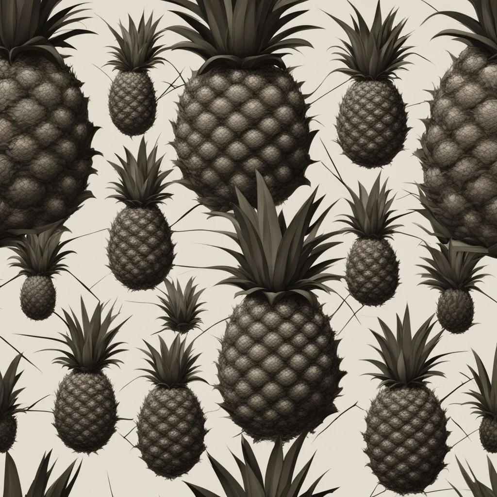 abstract shape of a pineapple "stages"