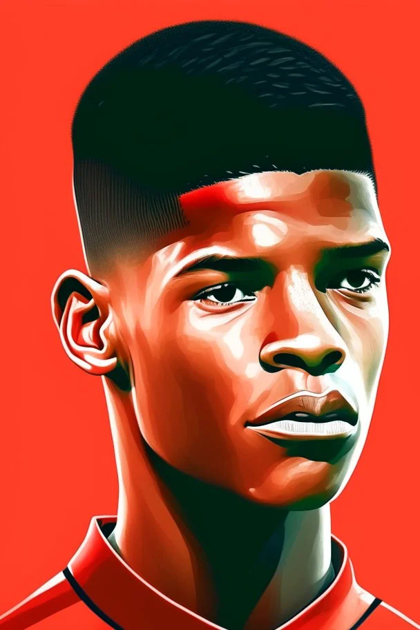 Marcus Rashford English soccer player cartoon 2d