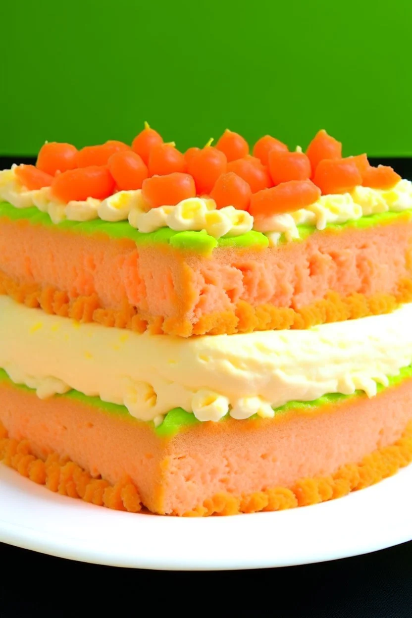 Sponge cake, tuna flavored with mayo frosting