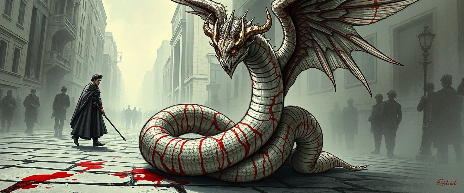 angel archon, portrait of a hairy rock star wererat snake, fantasy art, style of Escher ,Dead drop discovery: While walking, a party member stumbles upon a small, blood-stained package hidden in a gutter. It contains a coded message to a cult of the Dead Three. 9-10 Parade of the Patriars: A noble's procession blocks the street with bone clubs. The crowd is forced to bow, and guards roughly shove anyone who doesn't move quickly enough.