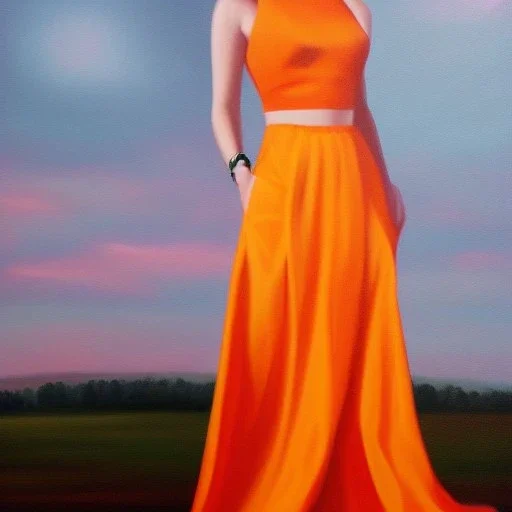 Full body portrait, painting, medium shot lady, style of Diane Sivavec