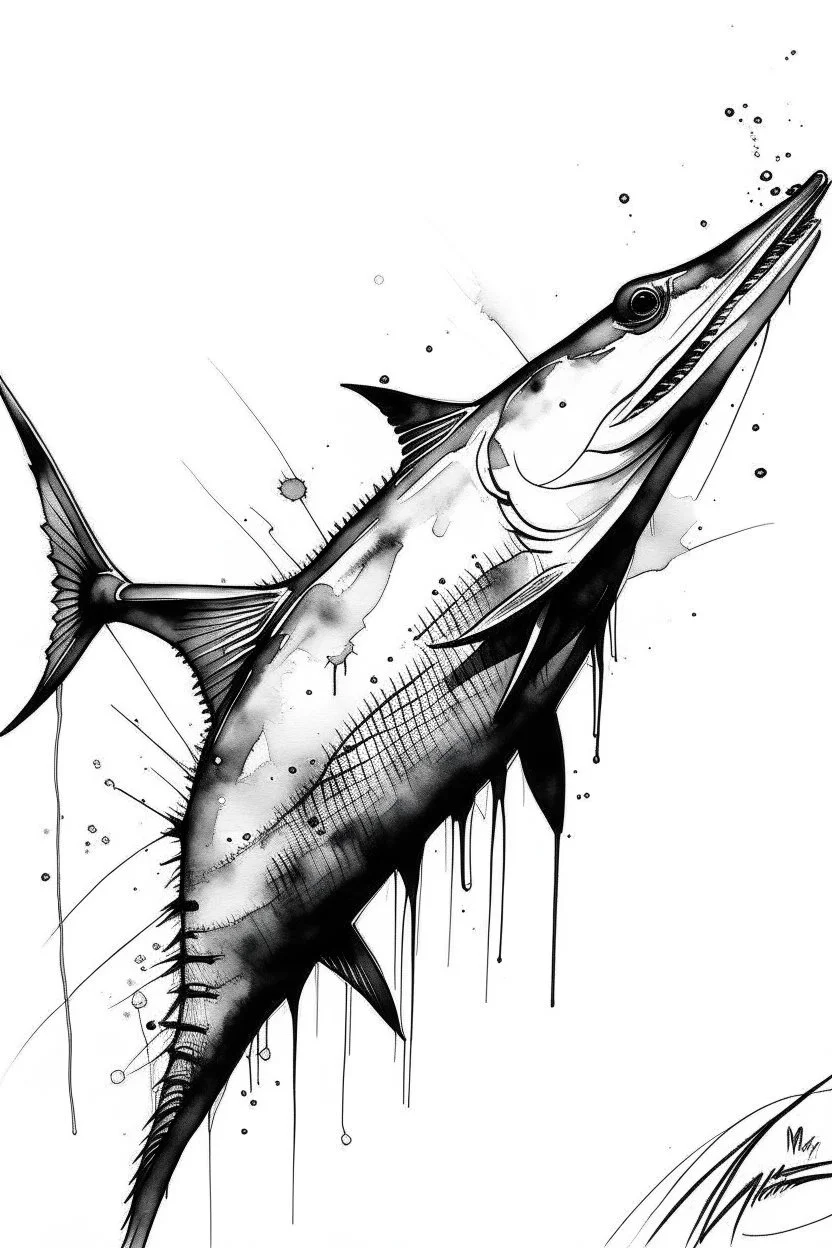 Watercolor black and white Marlin Monroe