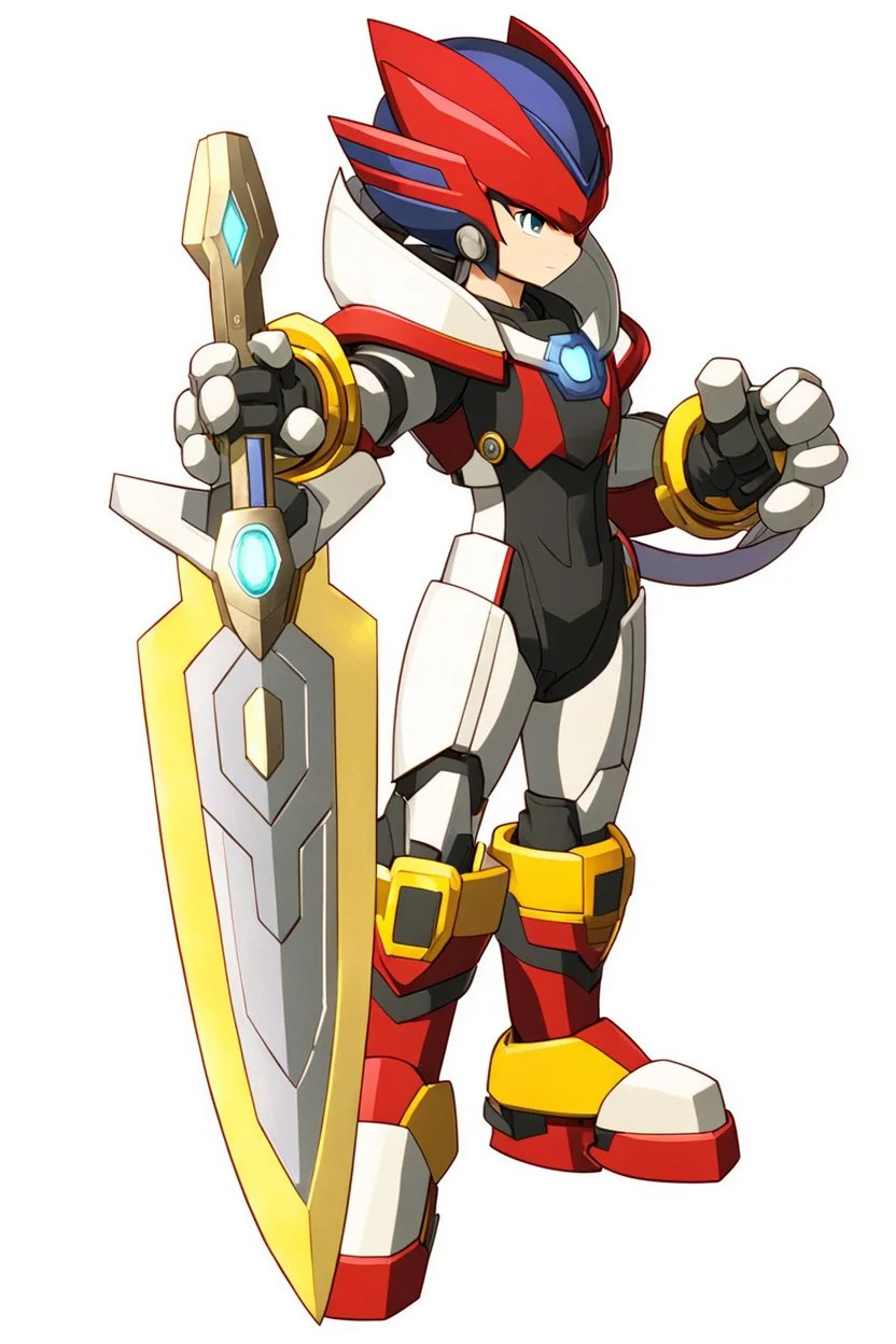 Megaman Zero Omega, Black and Red Armor, Lightning Sword, HD, Clean, Fixed Hands