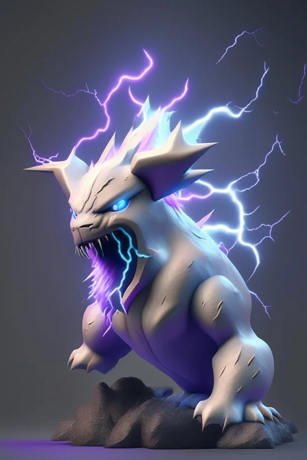 Lightning creature ,soft pastel, high definition, 3d icon clay render, blender 3d