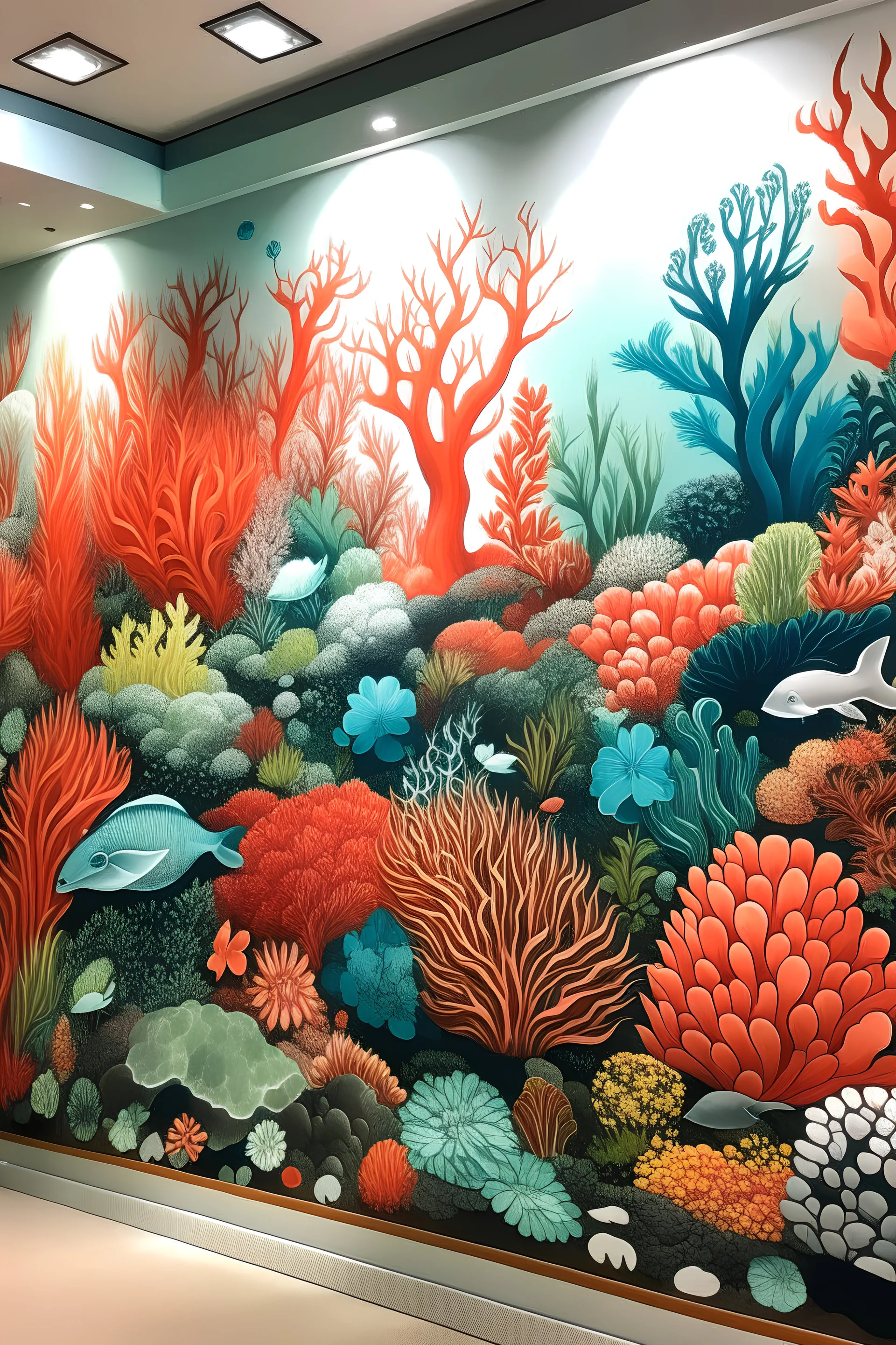 Coral garden mural